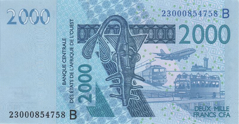 BCE_03_A.JPG - Западно Африканский союз, (B - Бенин), 2003(2021)г, 2000 франков КФА.