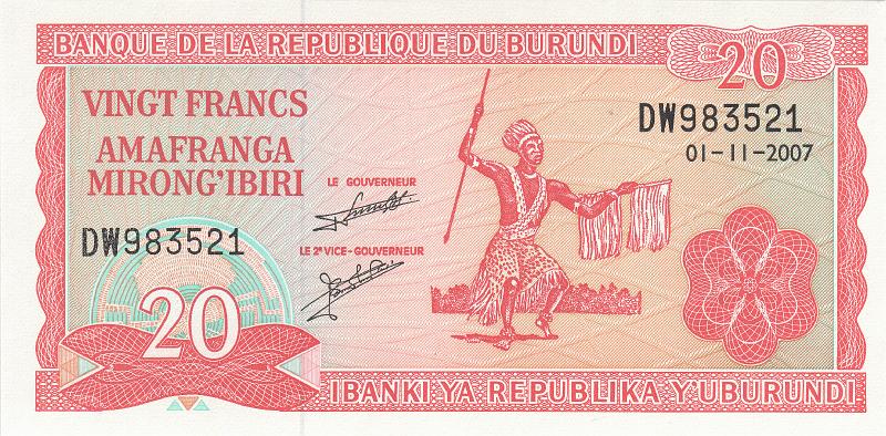 BUR_02_A.JPG - Бурунди, 2007г., 20 франков.