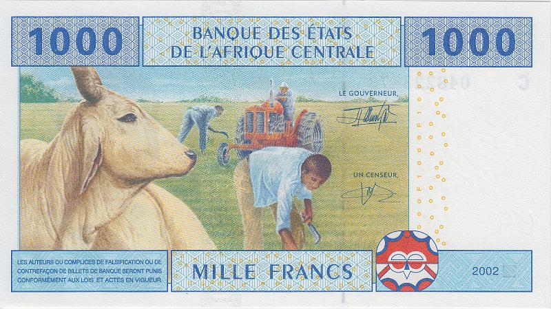 CHD_01_B.JPG - Chad, 1000 francs CFA, UNC.