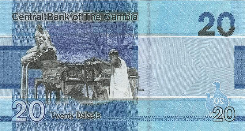 GMD_09_B.JPG - Gambia, 20 dalasis, UNC.