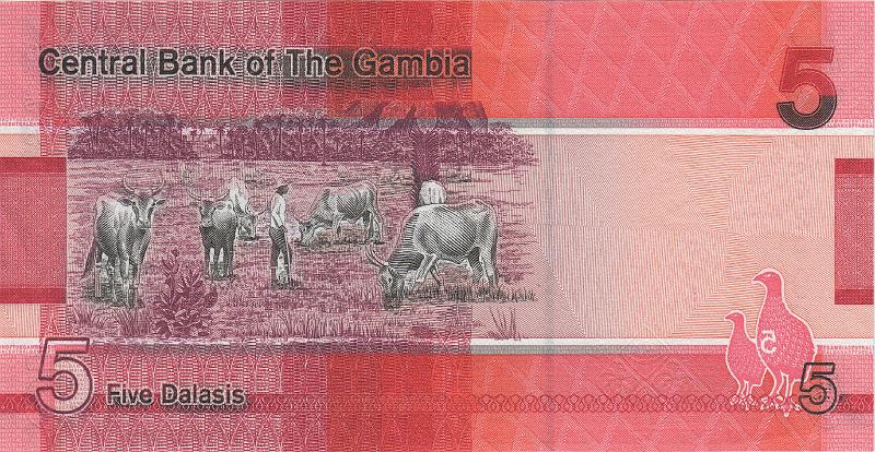 GMD_11_B.JPG - Gambia, 5 dalasis, UNC.