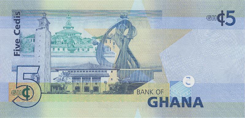 GHN_02_B.JPG - Ghana, 5 cedis, UNC.