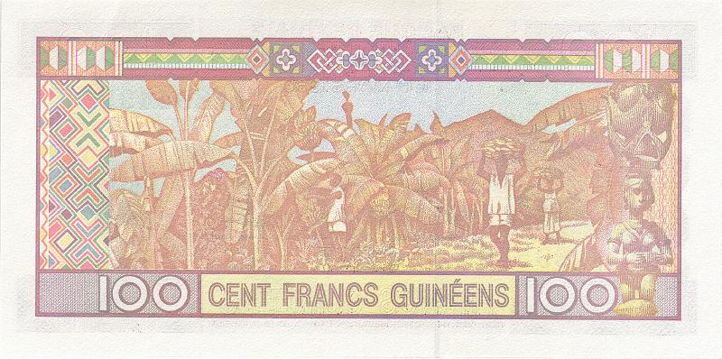 GUI_02_B.JPG - Republic of Guinea, 100 francs, UNC.