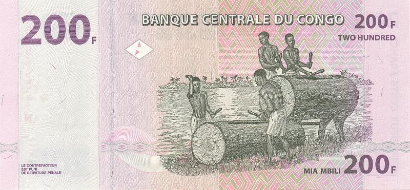 CNG_01_B.JPG - Congo, 200 francs, UNC.
