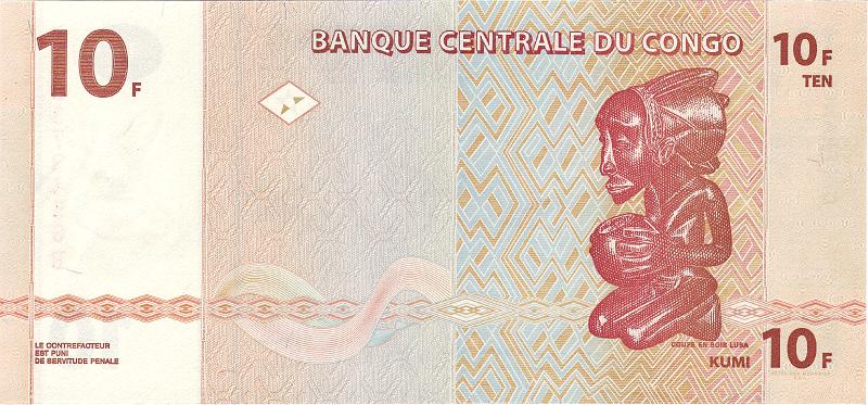CNG_05_B.JPG - Congo, 10 francs, UNC.