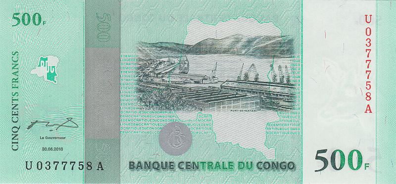 CNG_07_A.JPG - Конго, 2010г., 500 франков, (памятная, 50 лет независимости)