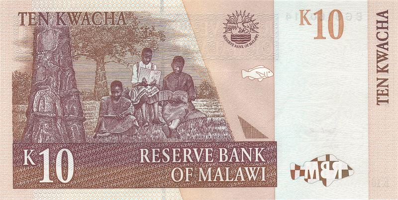 MLW_04_B.JPG - Malawi, 10 kwachs, UNC.