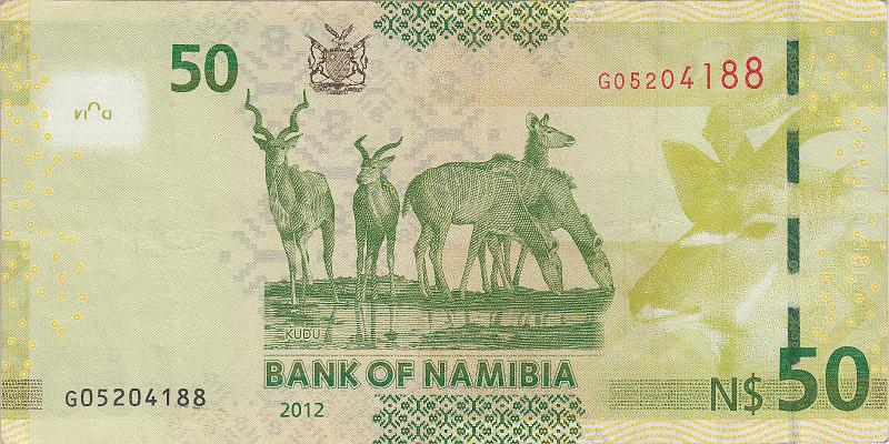 NAM_03_B.JPG - Namibia, 50 dollars, XF.