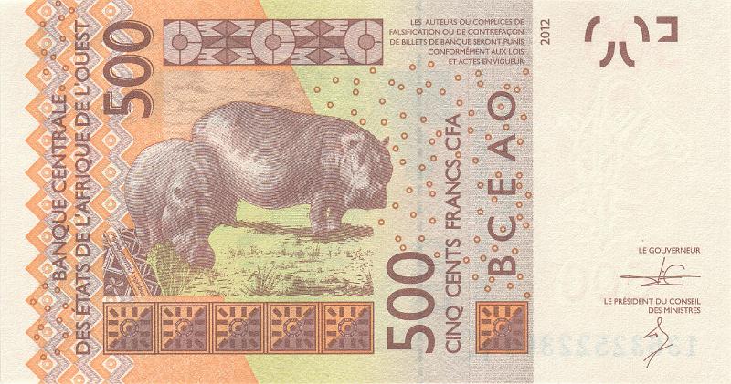 SNG_01_B.JPG - Senegal (Franc CFA BCEAO) , 500 francs, UNC.