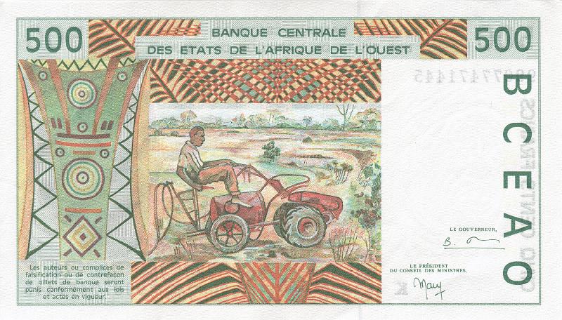 SNG_02_B.JPG - Senegal (Franc CFA BCEAO) , 500 francs, UNC.