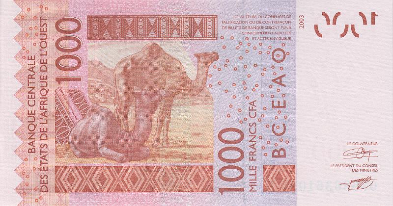 SNG_03_B.JPG - Senegal (Franc CFA BCEAO) , 1000 francs, UNC.