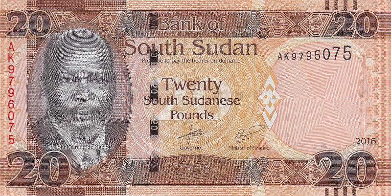 SSD_03_A.JPG - Южный Судан, 2016г., 20 фунтов.