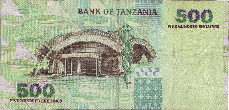 TAN_01_B.JPG - Tanzania, 500 shillings, VF.
