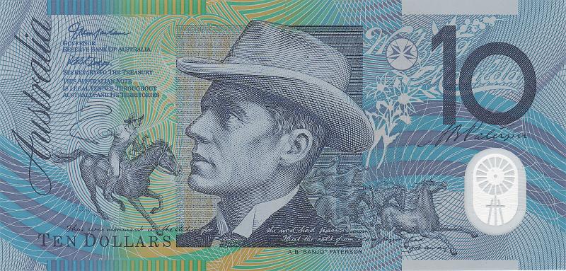 AUS_02_B.JPG - Australia, 10 dollars, XF.