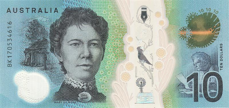 AUS_06_B.JPG - Australia, 10 dollars, XF.
