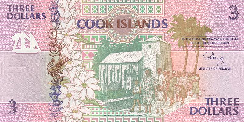 COK_02_A.JPG - Острова Кука, 1992г., 3 доллара.