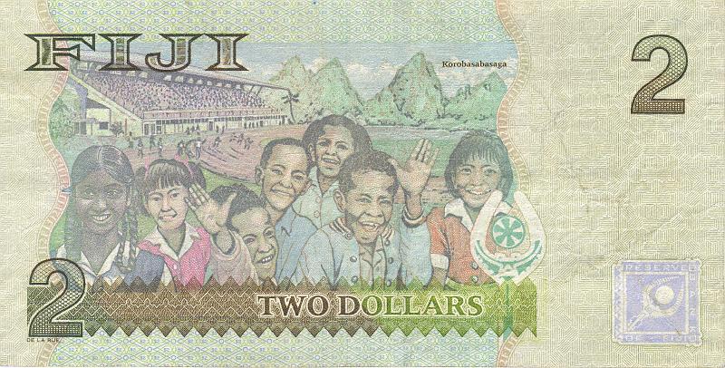 FIJ_01_B.JPG - Republic of Fiji, 2 dollars, VF.