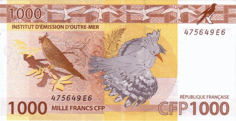 XPF_01_B.JPG - French colonies of the Pacific (French Polynesia, New Caledonia,  Wallis and Futuna), 1000 francs, UNC.