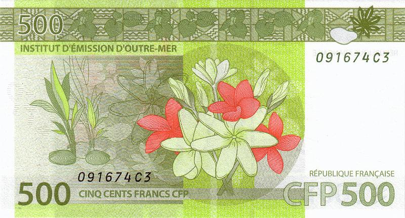 XPF_02_B.JPG - French colonies of the Pacific (French Polynesia, New Caledonia,  Wallis and Futuna), 500 francs, UNC.