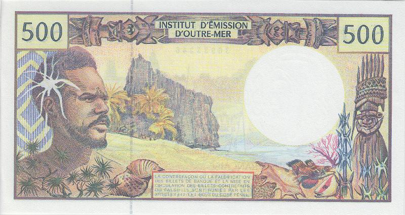 XPF_03_B.JPG - French colonies of the Pacific (French Polynesia, New Caledonia,  Wallis and Futuna), 500 francs, UNC.