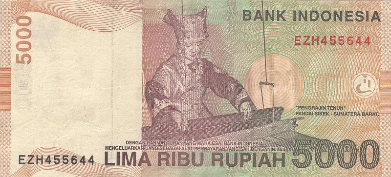 INZ_05_B.JPG - Indonesia, 5 000 rupiah, XF.