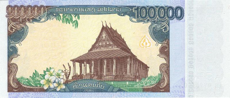 LAO_01_B.JPG - Laos, 100 000 kips, UNC.