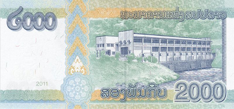 LAO_02_B.JPG - Laos, 2000 kips, UNC.