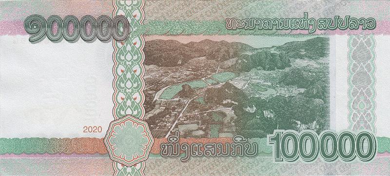 LAO_08_B.JPG - Laos, 100 000 kips, UNC.