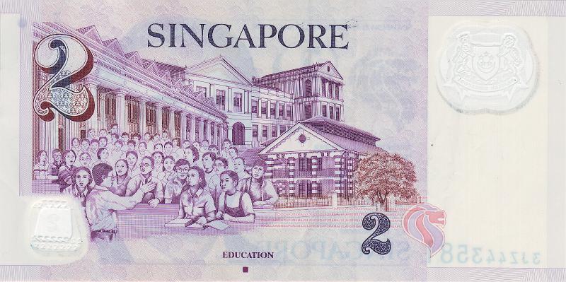 SIN_05_B.JPG - Singapore, 2 dollars, XF.