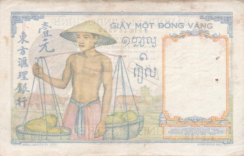 INC_01_B.JPG - Indochina, 1 piastr, F