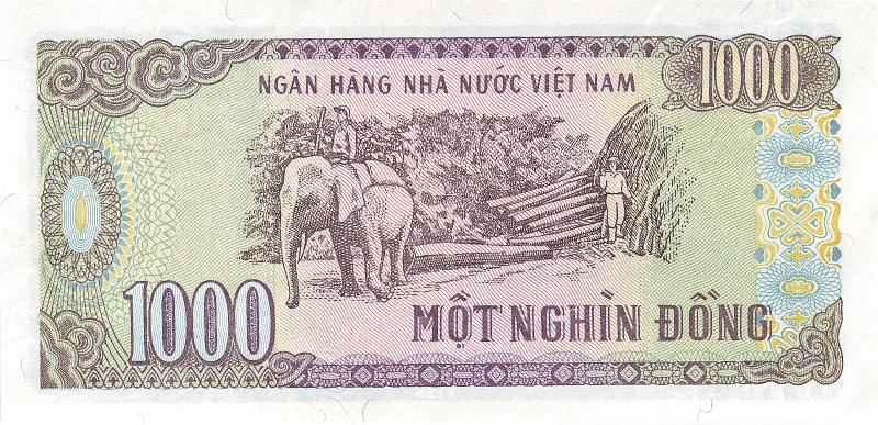 VIE_09_B.JPG - Vietnam, 1000 dongs, XF.
