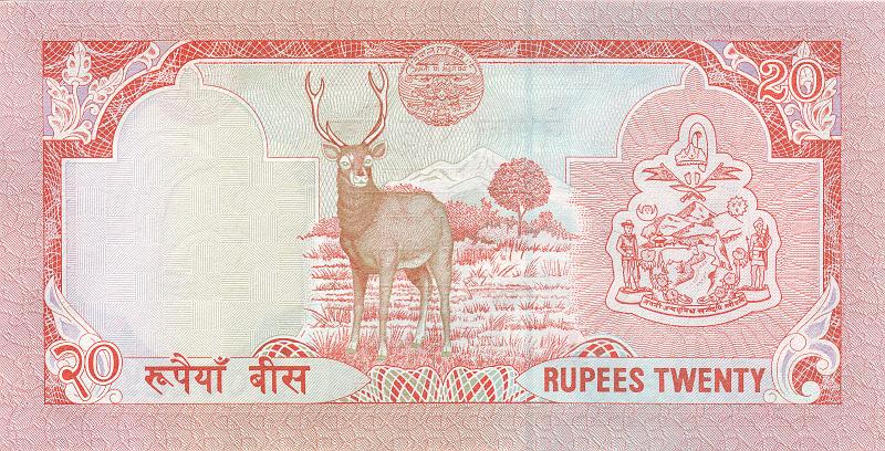 NEP_08_B.JPG - Nepal, 20 rupees, aUNC.