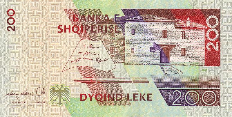ALB_01_B.JPG - Albania, 200 lekes, XF.