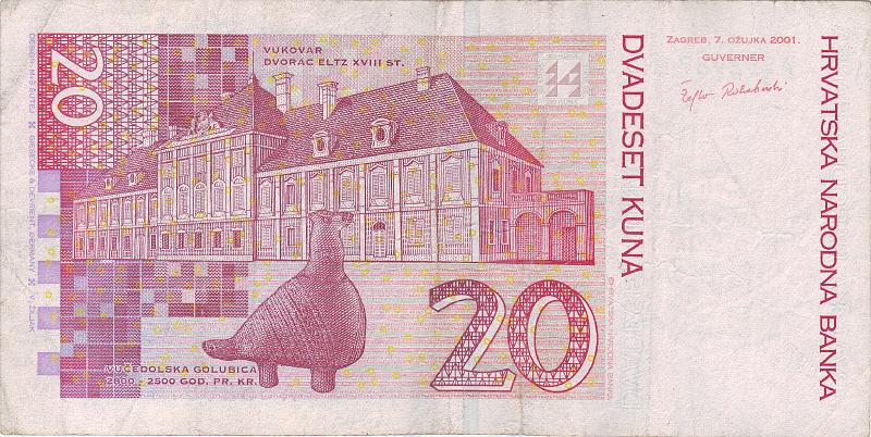 HRV_02_B.JPG - Croatia, 20 kuna, VF.