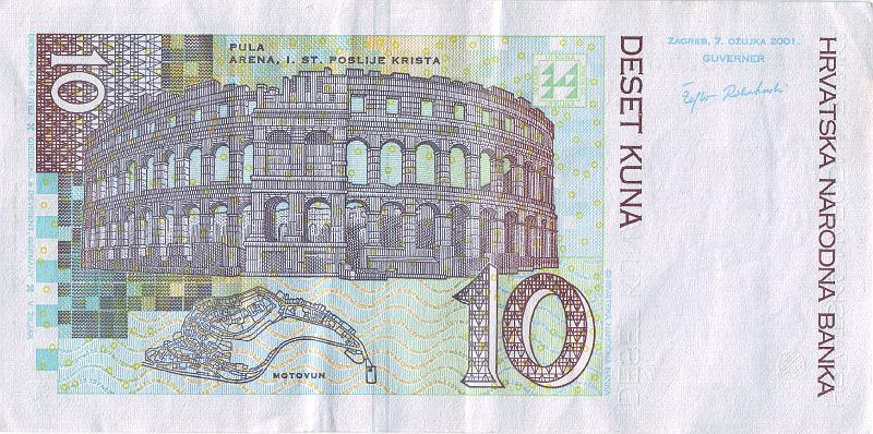 HRV_03_B.JPG - Croatia, 10 kuna, XF.