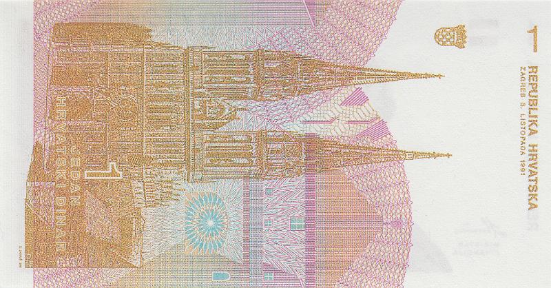 HRV_11_B.JPG - Croatia, 1 dinar, UNC.