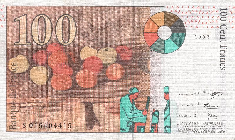 FRA_02_B.JPG - France, 100 francs, XF.