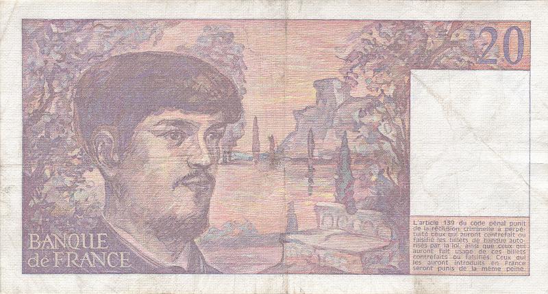 FRA_07_B.JPG - France, 20 francs, VF.