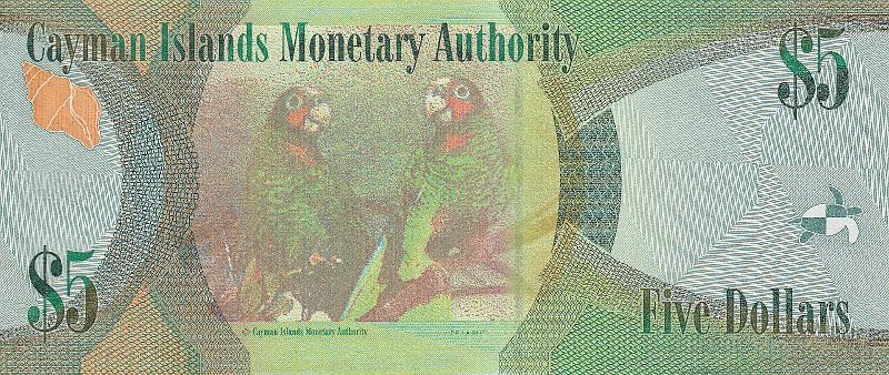 CMN_02_B.JPG - Cayman Islands, 5 dollars, UNC.