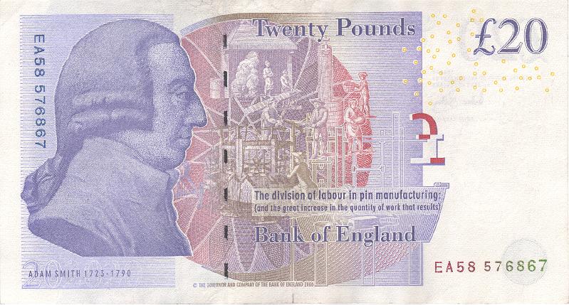 ENG_03_B.JPG - England, 20 pounds, XF.