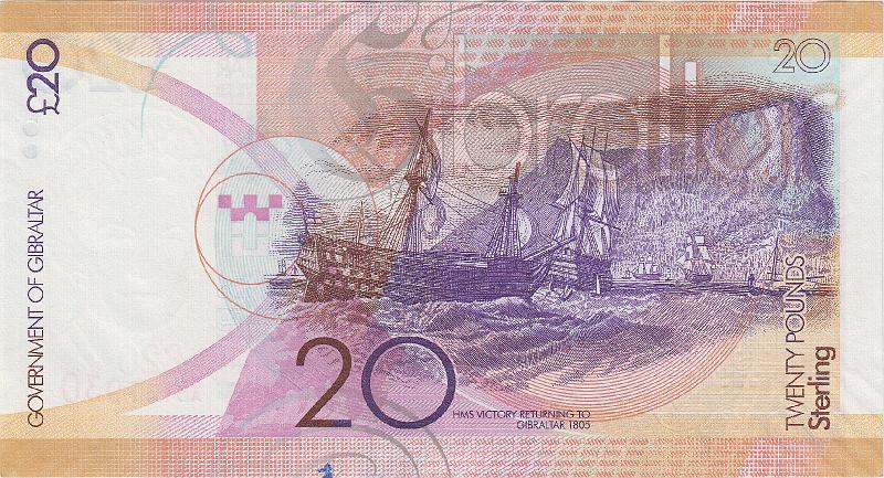 GBR_07_B.JPG - Gibraltar, 20 pounds, XF.
