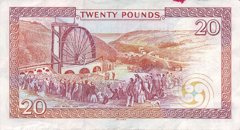 MAN_01_B.JPG - Isle of Man, 20 pounds, VF.