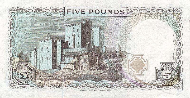 MAN_03_B.JPG - Isle of Man, 5 pounds, VF.