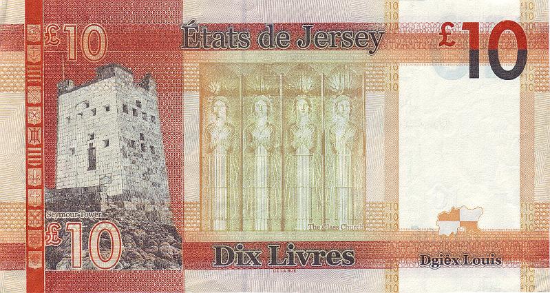 JRS_02_B.JPG - The States of Jersey, 10 pounds, XF.
