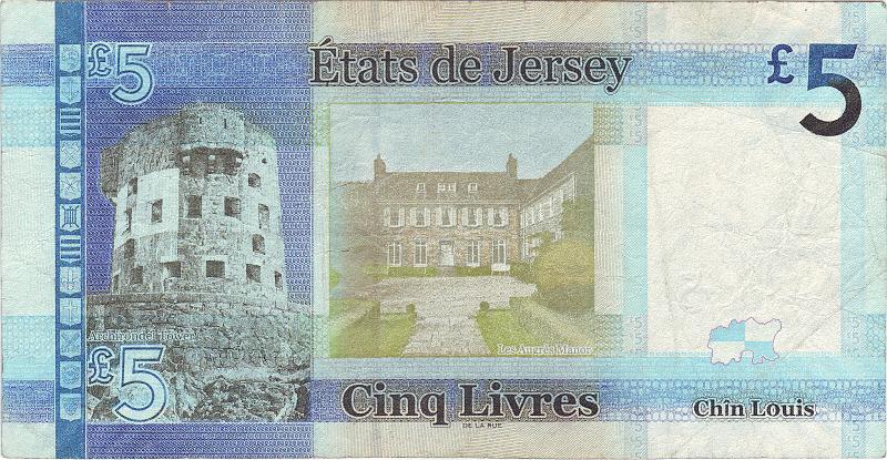 JRS_03_B.JPG - The States of Jersey, 5 pounds, VF.