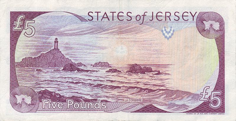 JRS_04_B.JPG - The States of Jersey, 5 pounds, VF.