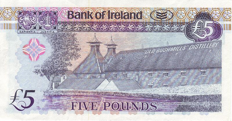 IRL_02_B.JPG - Northern Ireland, (Bank of Ireland), 5 pounds, XF.