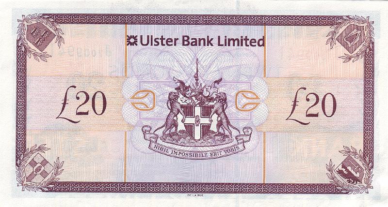 IRL_05_B.JPG - Northern Ireland, (Ulster Bank Limited), 20 pounds, aUNC.