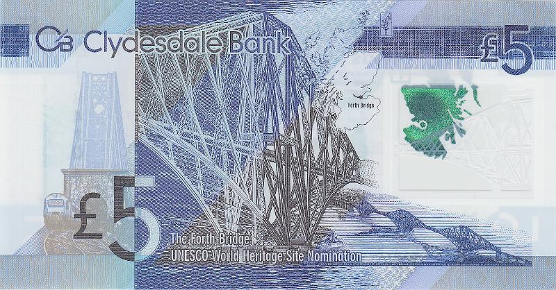 SCT_06_B.JPG - Scotland, (Clydesdale Bank), 5 pounds, UNC.