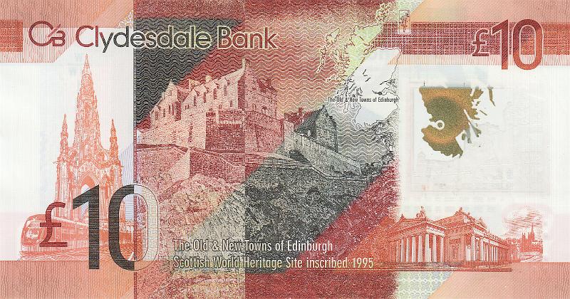 SCT_11_B.JPG - Scotland, (Clydesdale Bank), 10 pounds, XF.